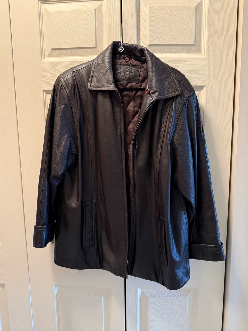 Vintage Jacqueline Ferrar Brown Leather Zip Jacket